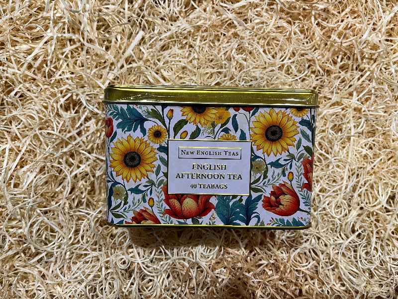 Victorian Tea Storage Tin - Sunflower Classic 40 Teabag Container - The Courtyard Marketplace