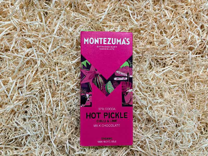 Montezuma's Hot Pickle - Milk Chocolate with Chilli & Lime (90g)